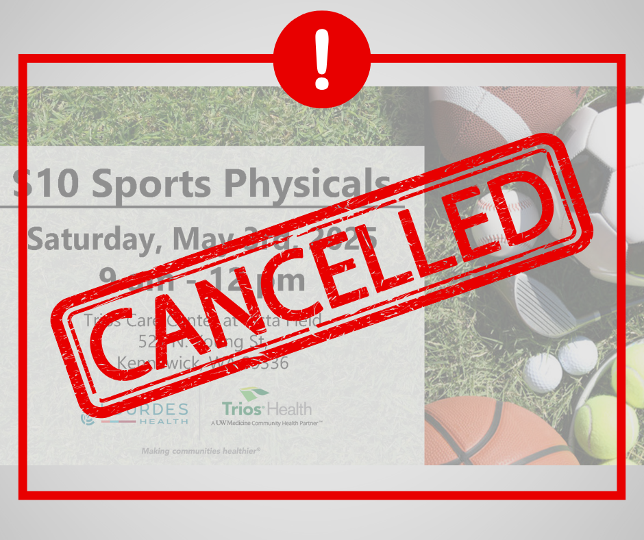 CANCELLATION NOTICE: $10 Sports Physical Clinic Cancelled Due to Unforeseen Circumstances